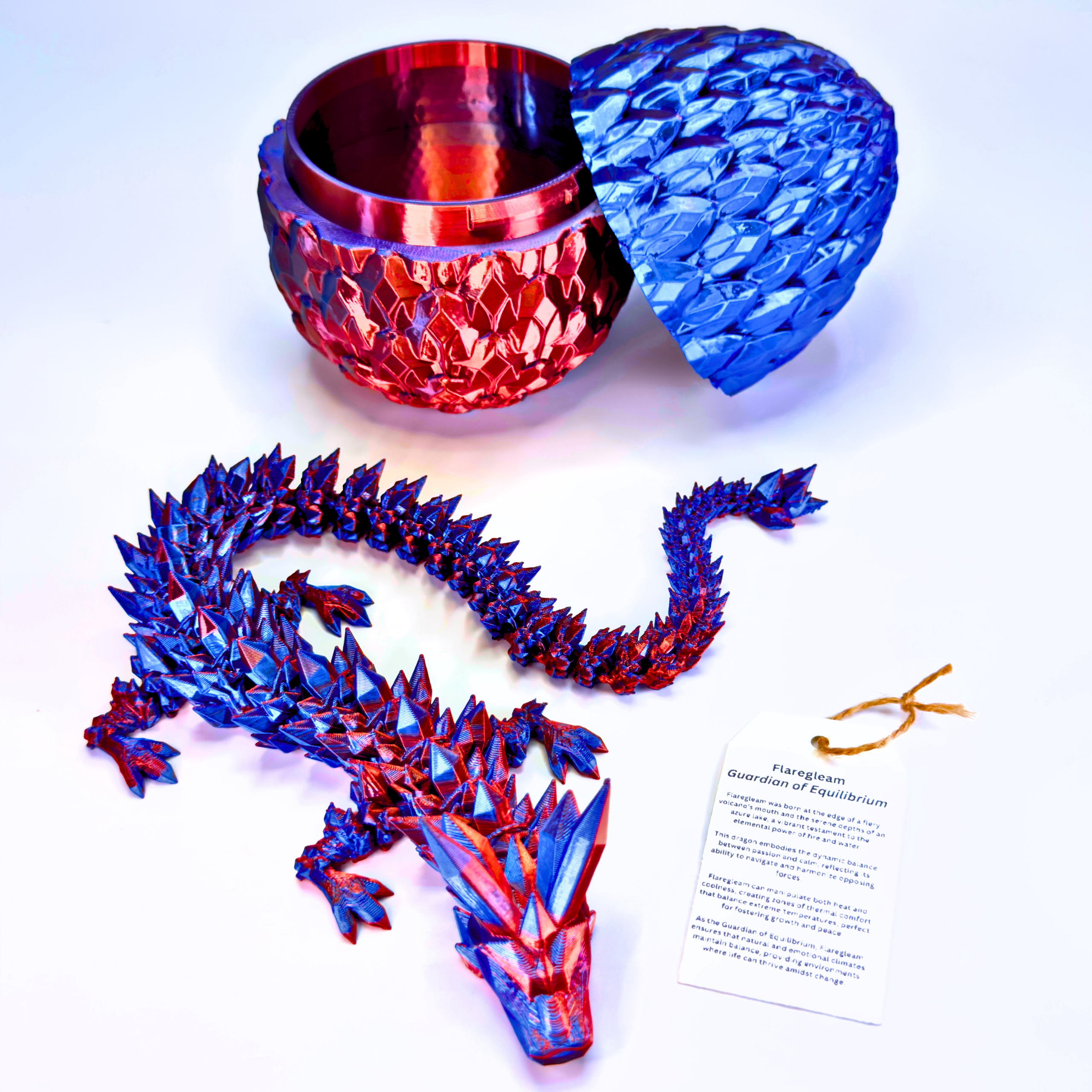 17IN Crystal Dragon & 6IN Crystal Egg - Crystal Dragons - Dragon Fidgets