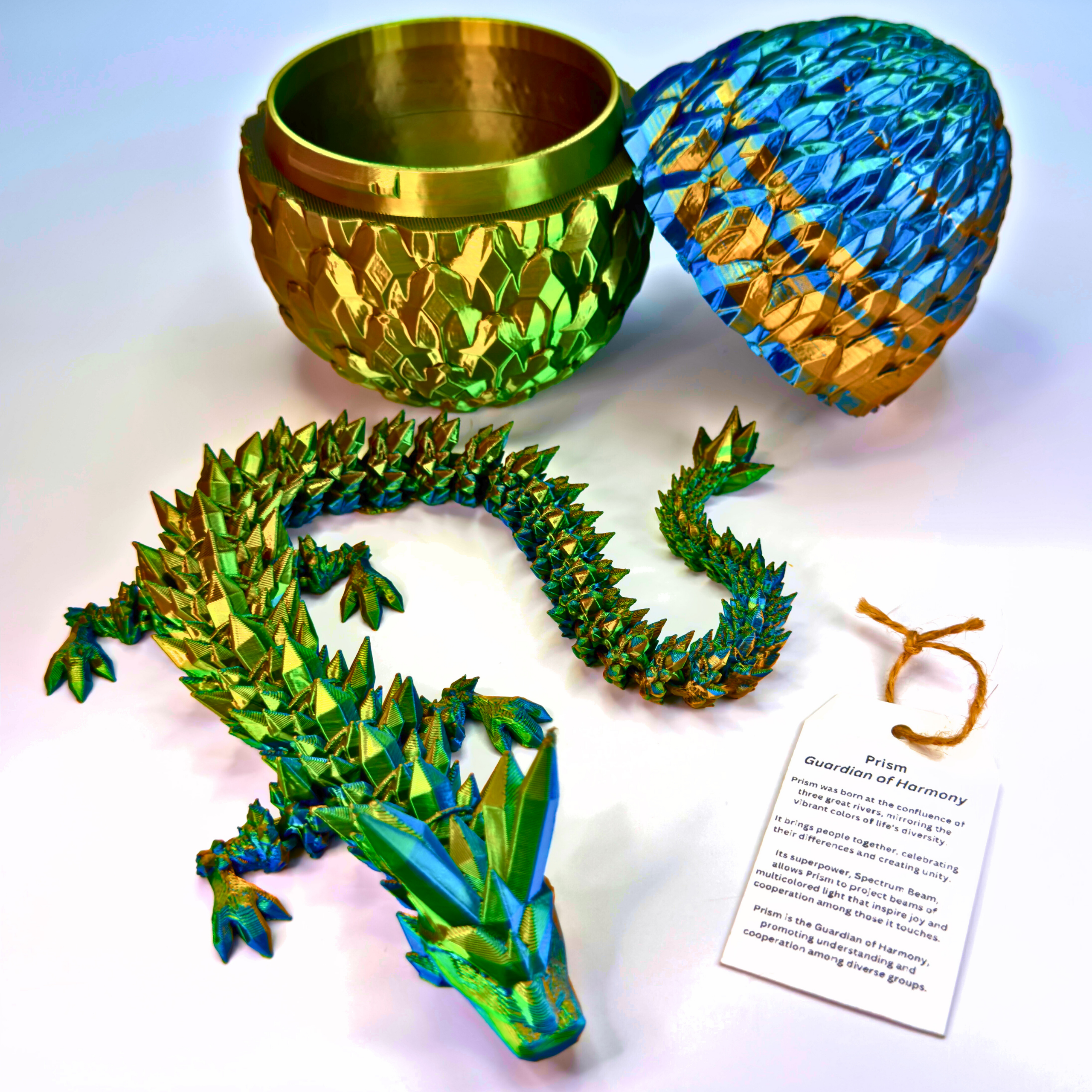 17IN Crystal Dragon & 6IN Crystal Egg - Crystal Dragons - Dragon Fidgets