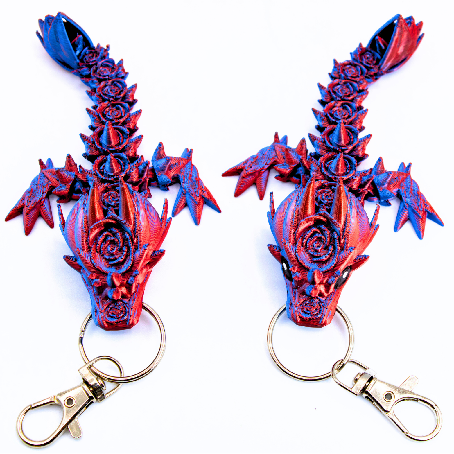 4.5IN Rose Dragon Fidget Keychain - Rose Dragons - Dragon Fidgets
