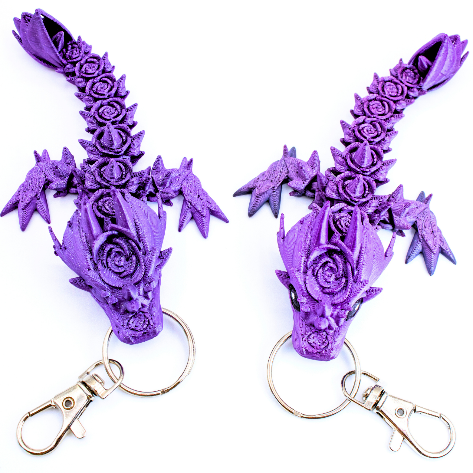 4.5IN Rose Dragon Fidget Keychain - Rose Dragons - Dragon Fidgets