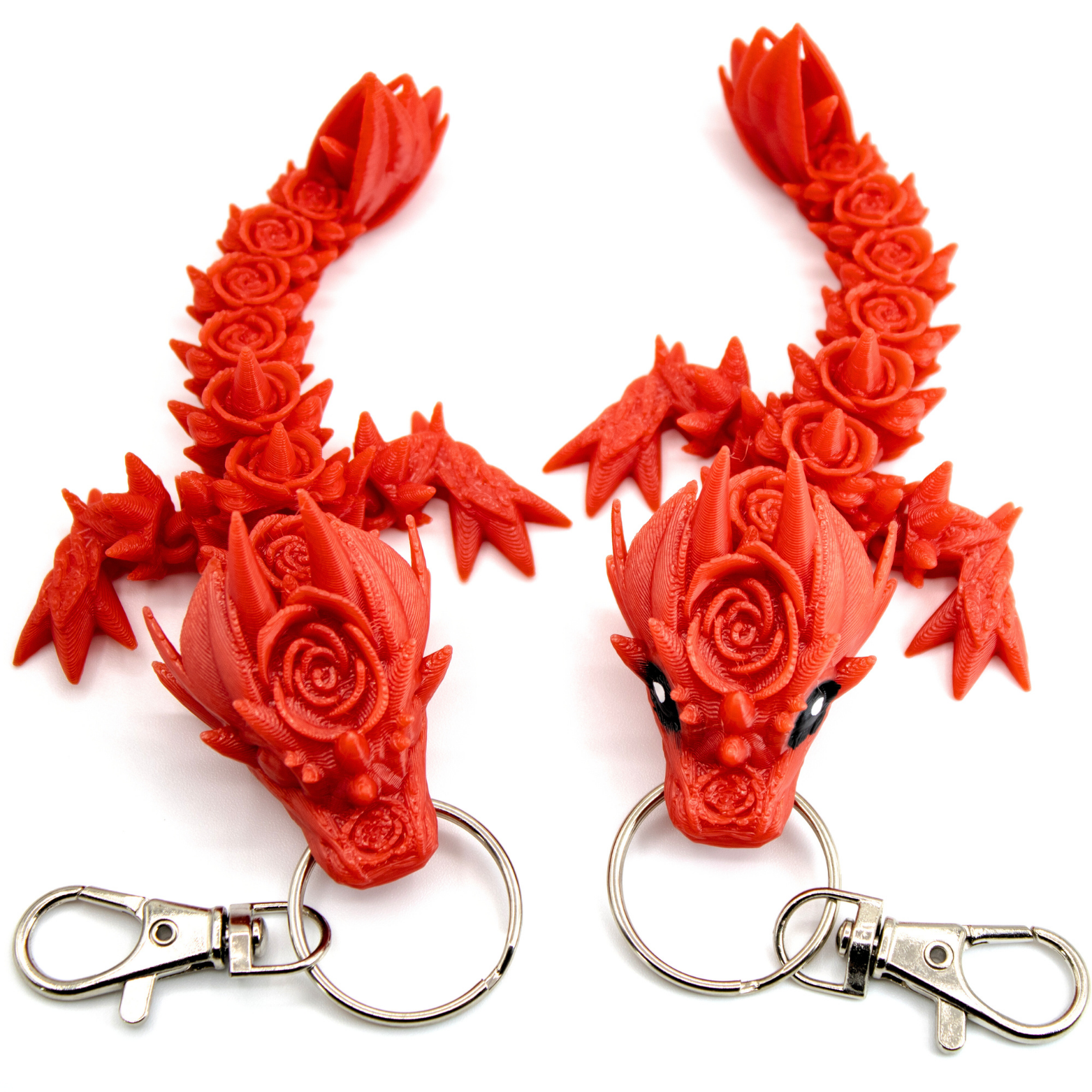 4.5IN Rose Dragon Fidget Keychain - Rose Dragons - Dragon Fidgets