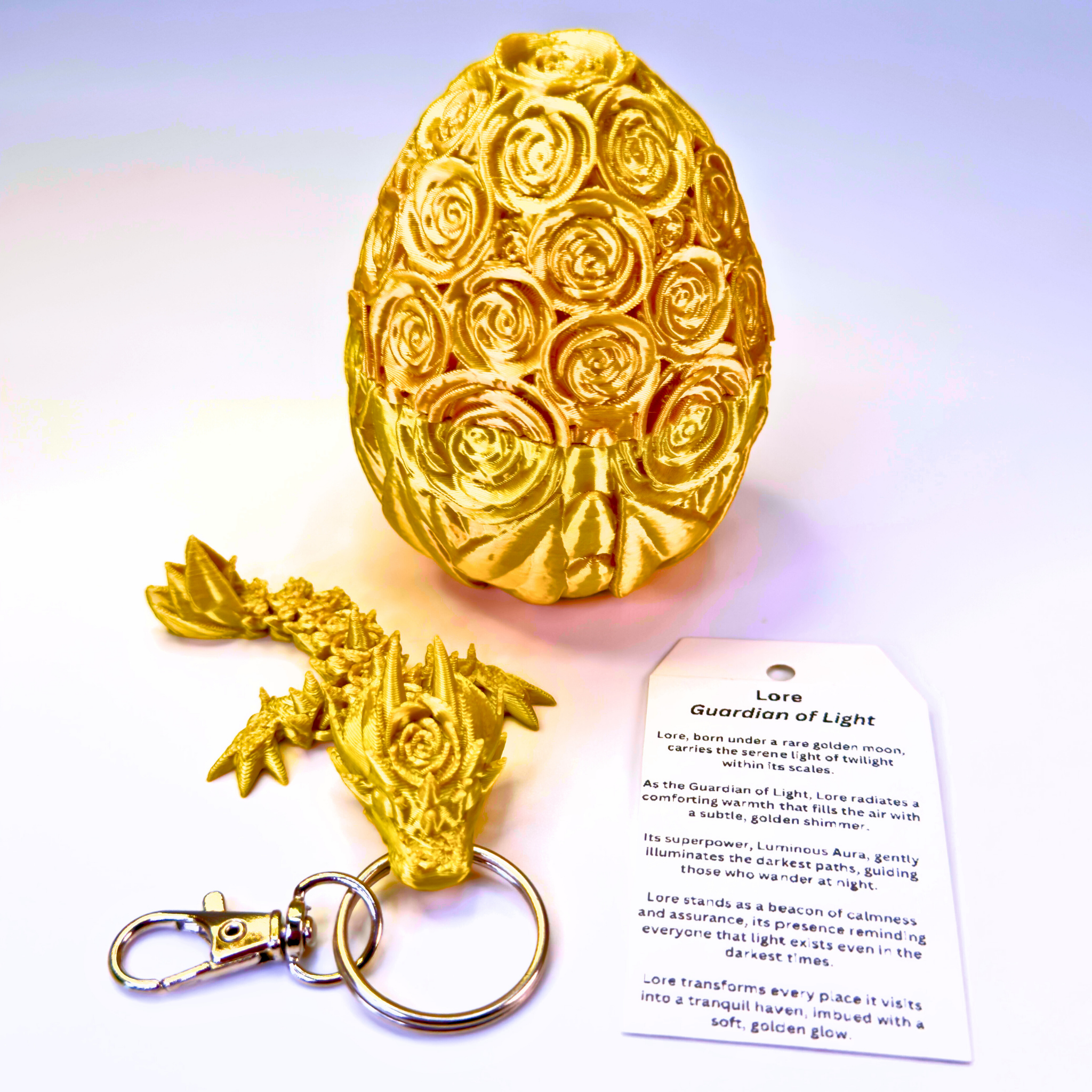 4.5IN Rose Dragon Fidget Keychain - Rose Dragons - Dragon Fidgets