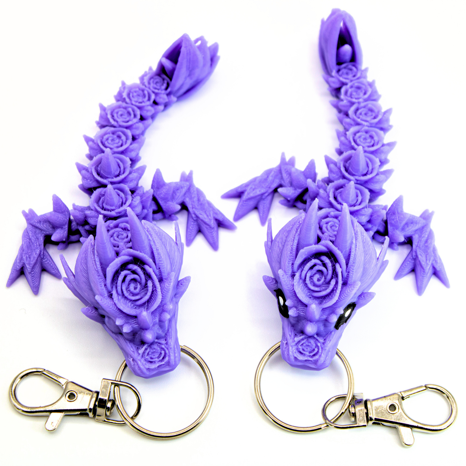 4.5IN Rose Dragon Fidget Keychain - Rose Dragons - Dragon Fidgets