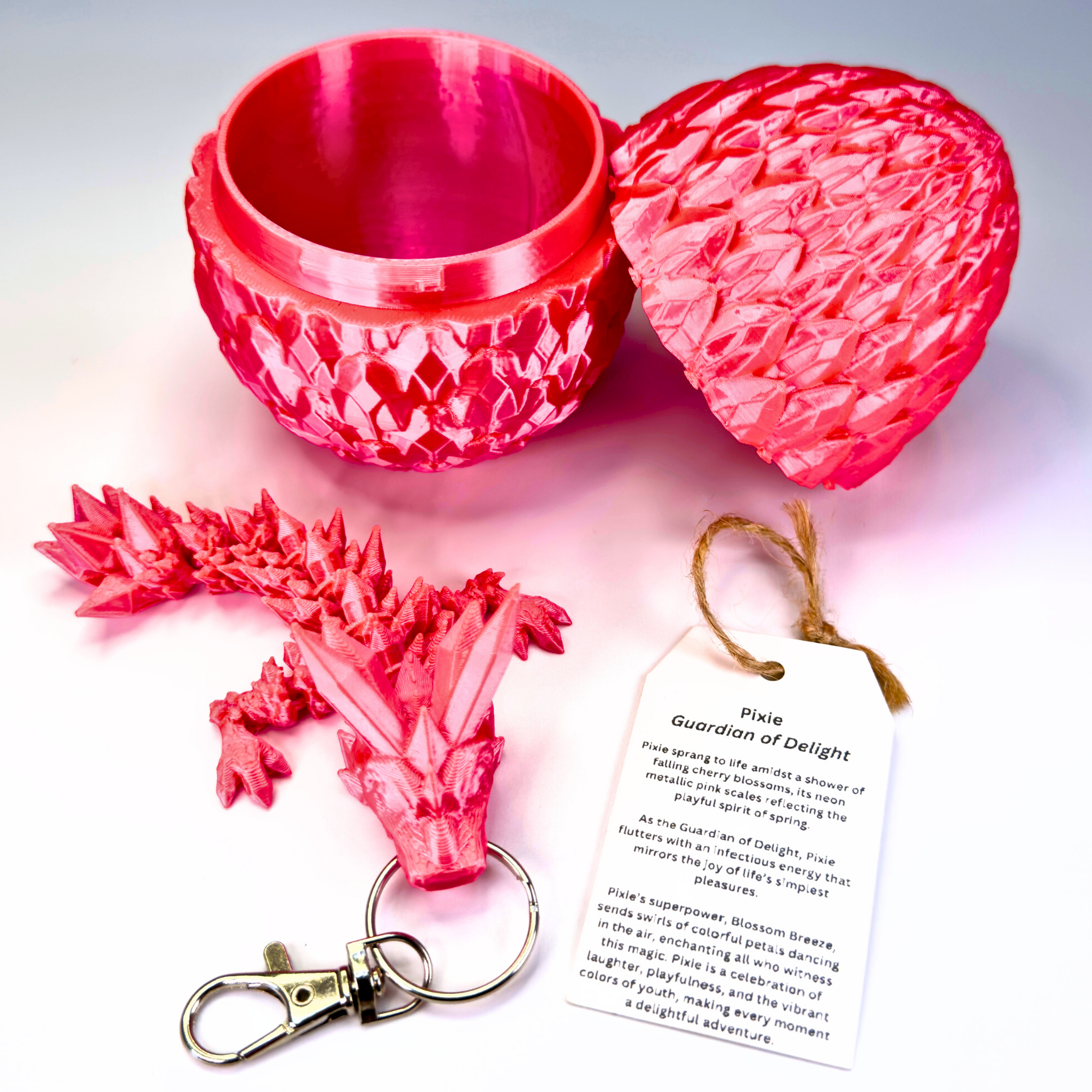 4.5IN Crystal Dragon Keychain & Egg - Crystal Dragons - Dragon Fidgets