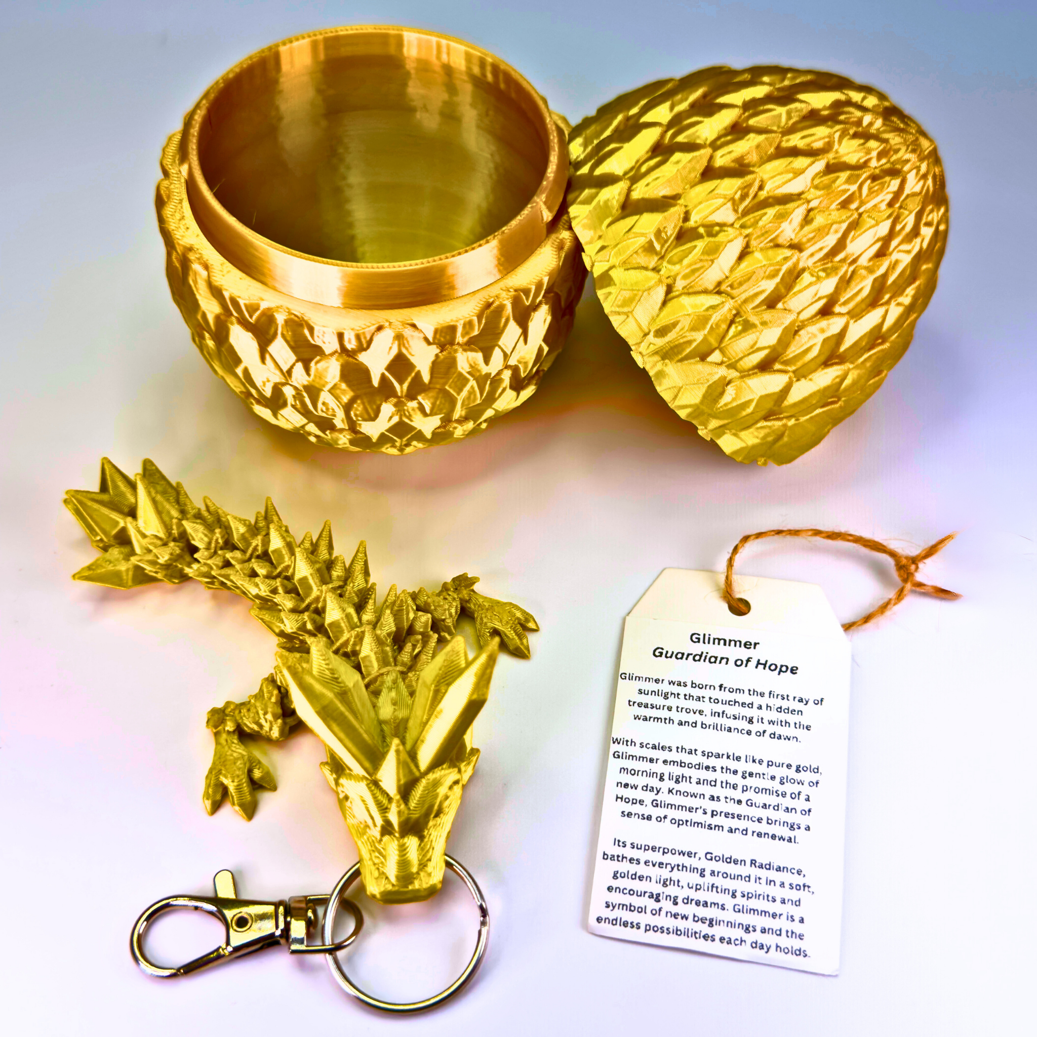 4.5IN Crystal Dragon Keychain & Egg - Crystal Dragons - Dragon Fidgets