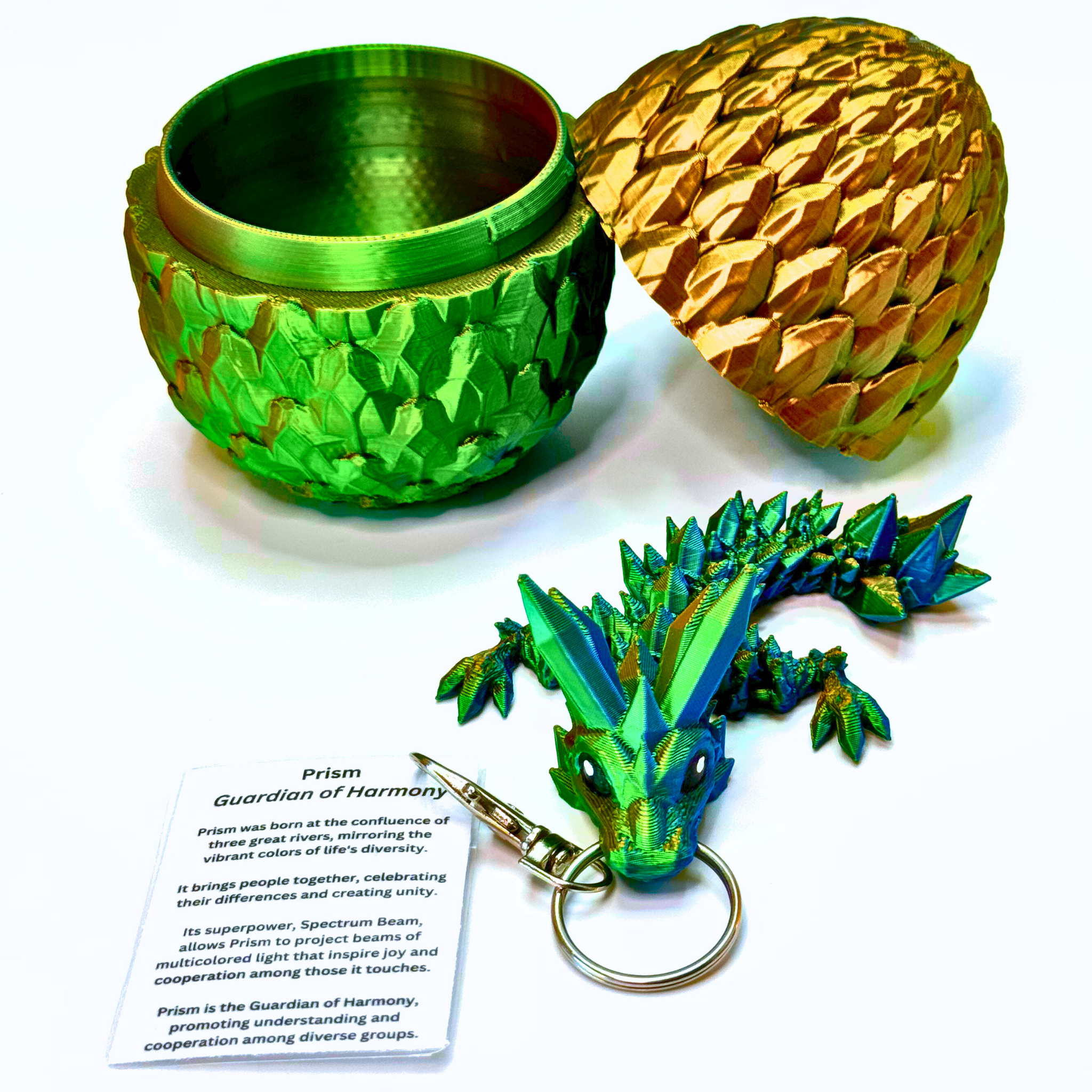 4.5IN Crystal Dragon Keychain & Egg - Crystal Dragons - Dragon Fidgets