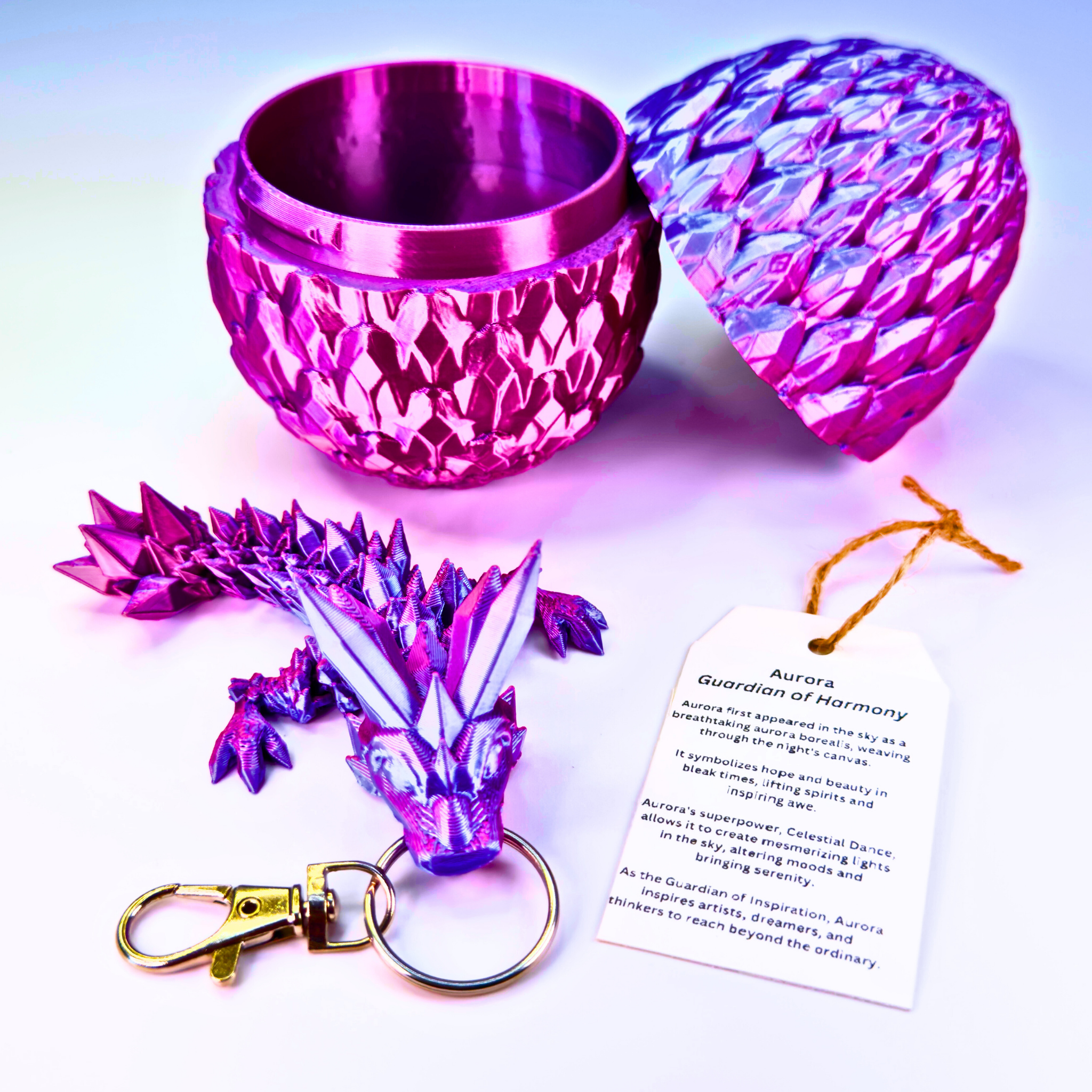 4.5IN Crystal Dragon Keychain & Egg - Crystal Dragons - Dragon Fidgets