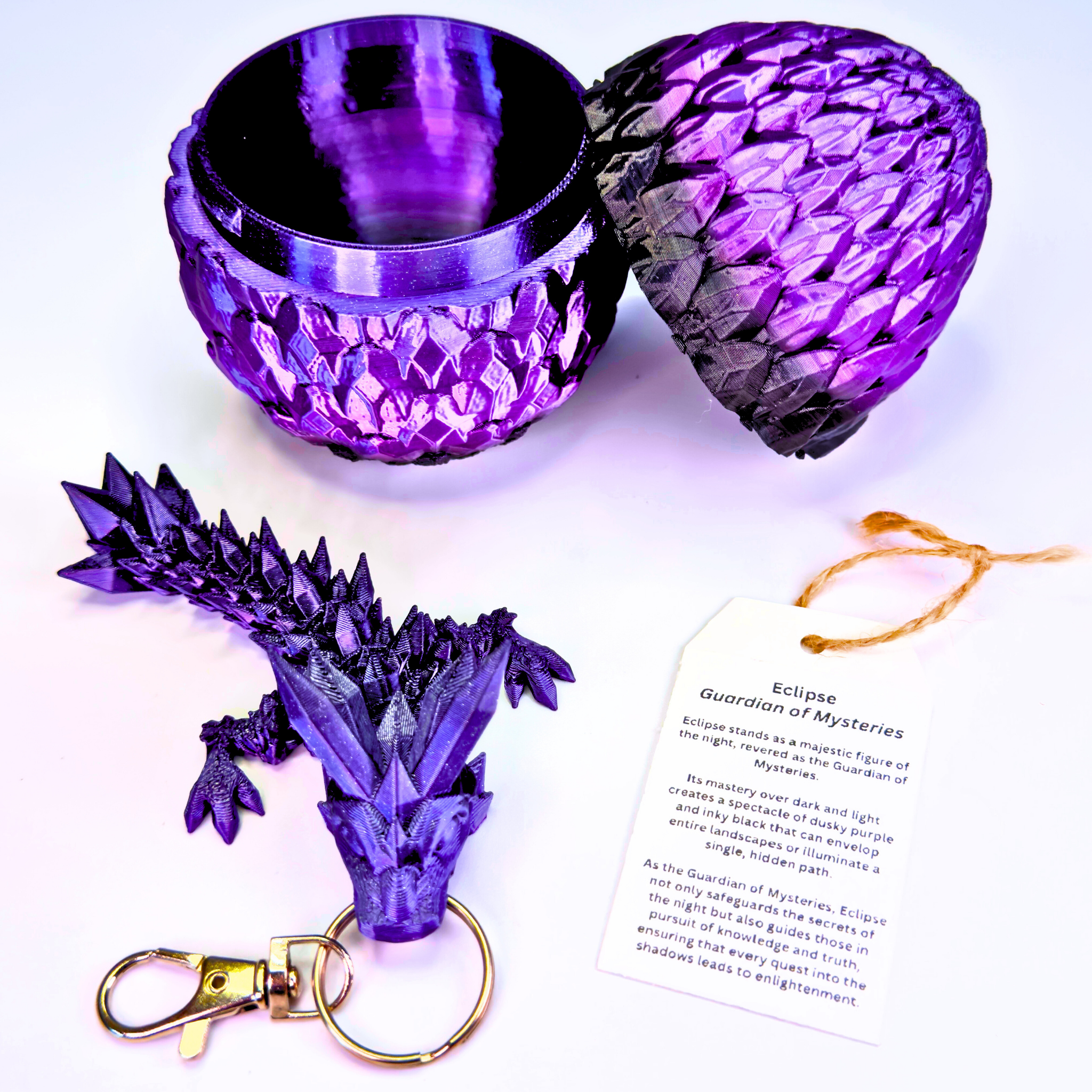 4.5IN Crystal Dragon Keychain & Egg - Crystal Dragons - Dragon Fidgets