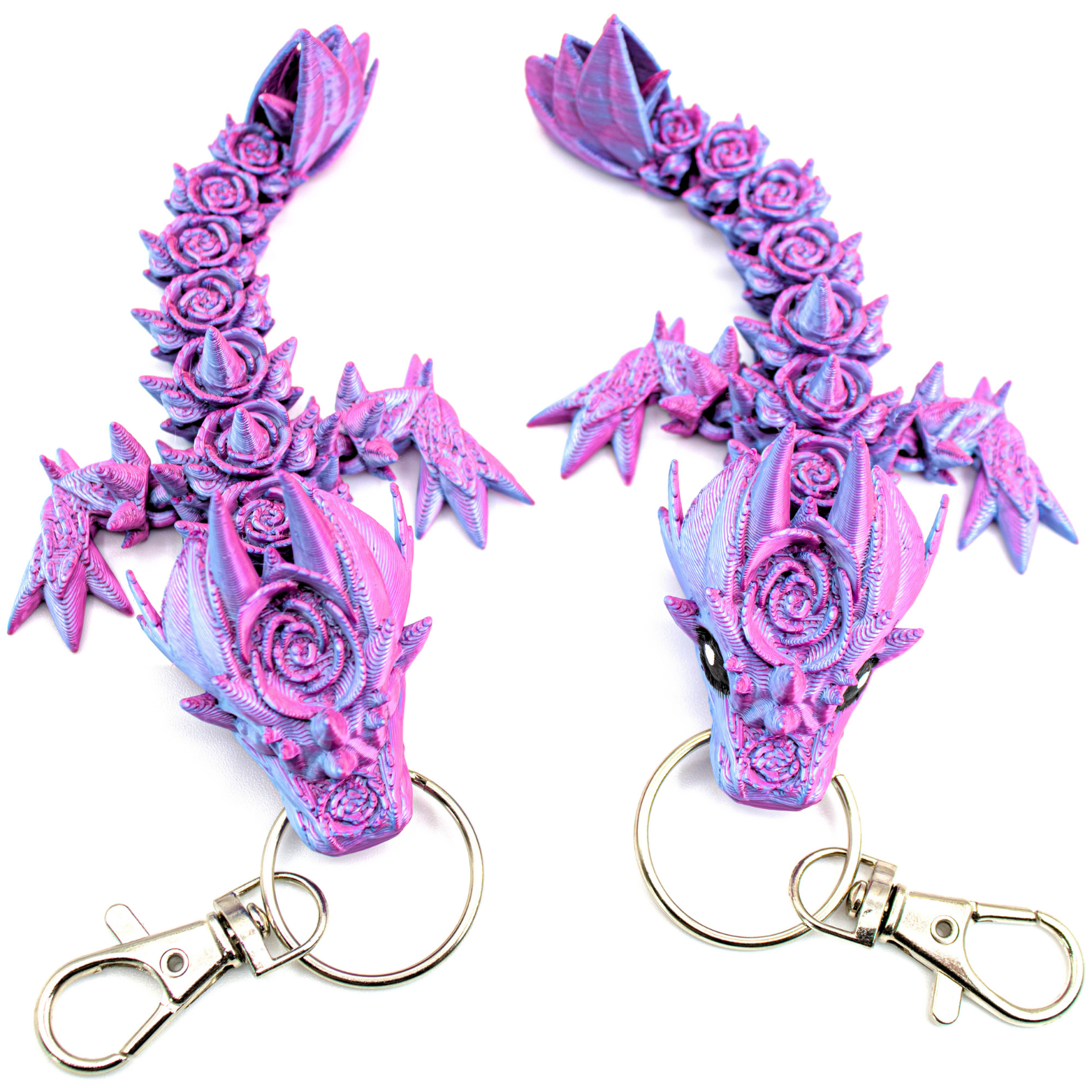 4.5IN Rose Dragon Fidget Keychain - Rose Dragons - Dragon Fidgets