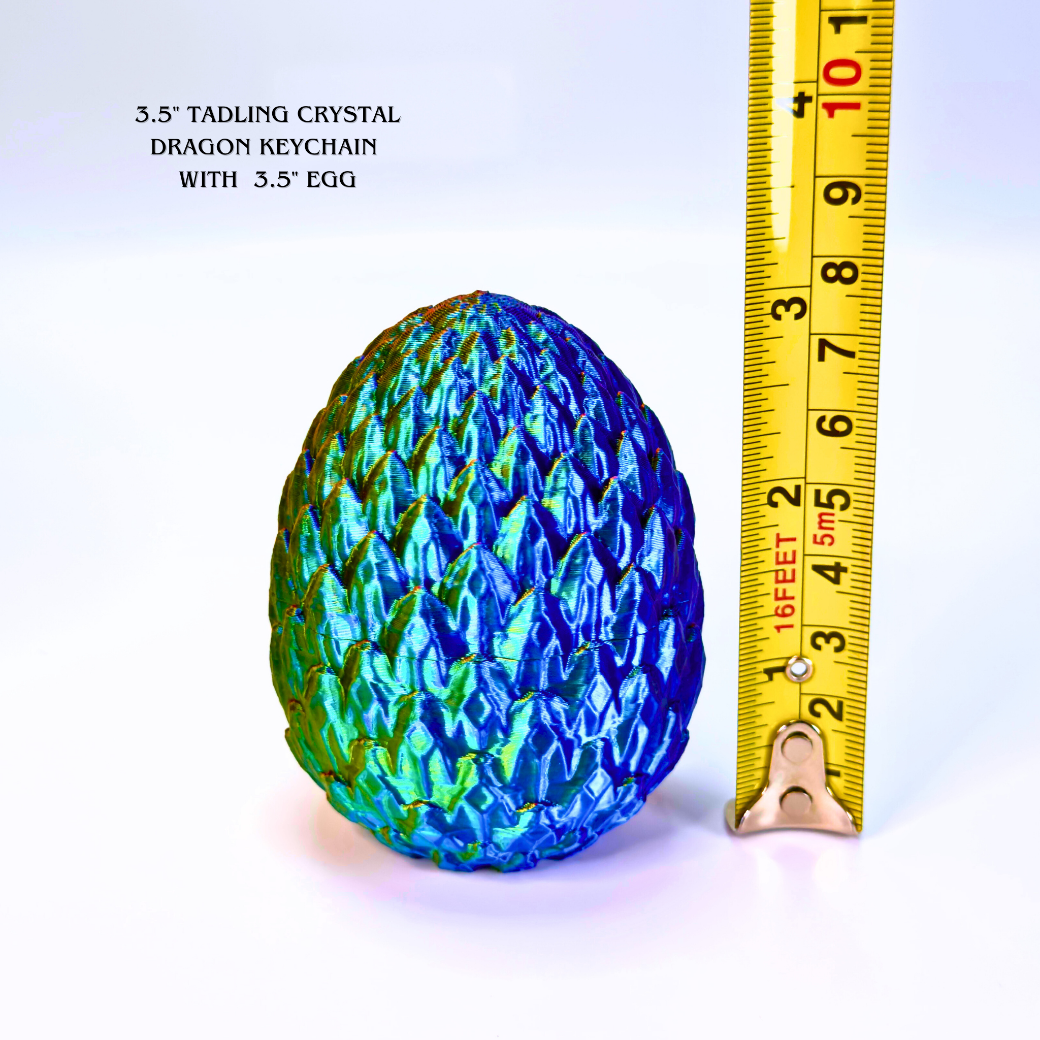3.5IN Tadling Crystal Dragon Keychain & 3.5IN Crystal Egg - Crystal Dragons - Dragon Fidgets