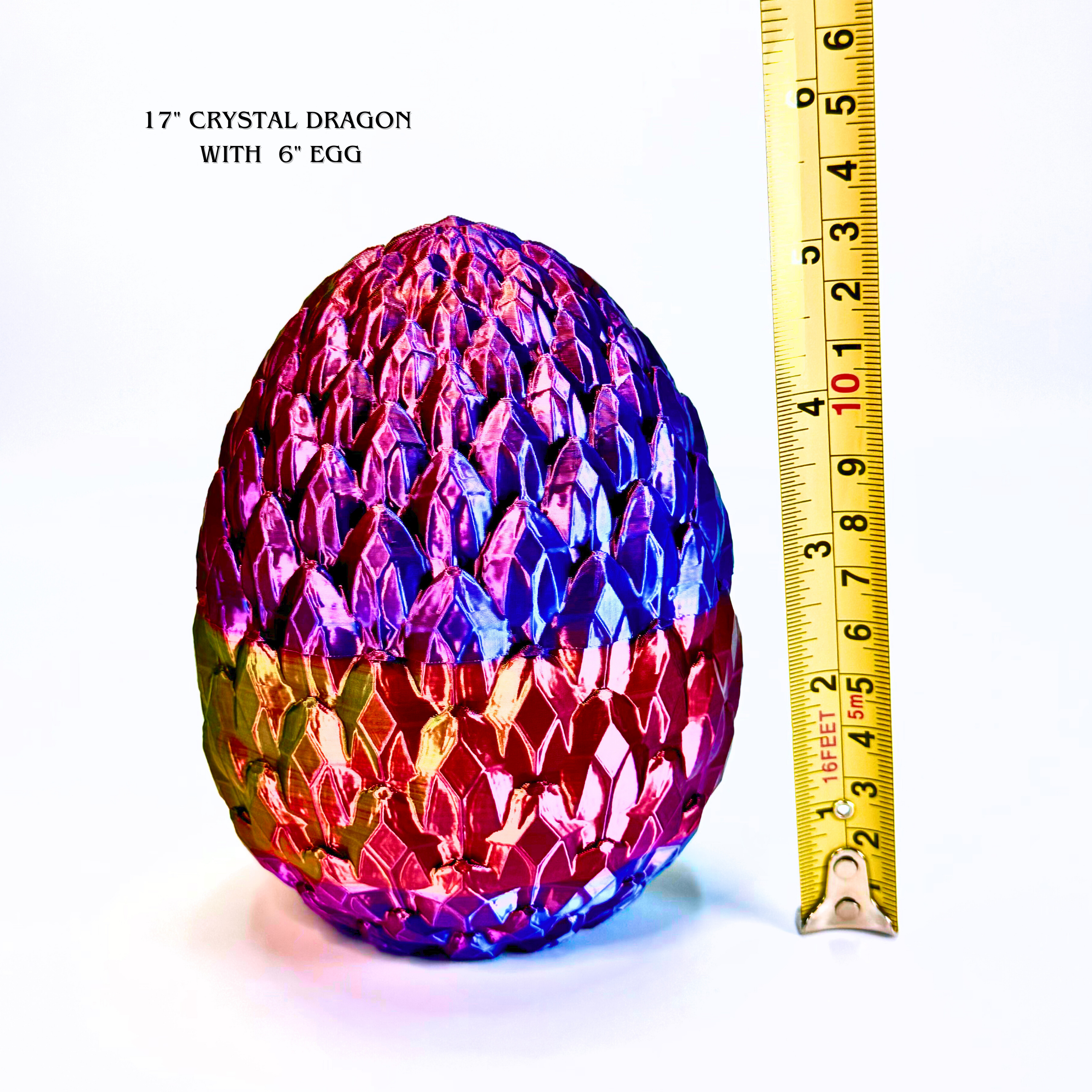 17IN Crystal Dragon & 6IN Crystal Egg - Crystal Dragons - Dragon Fidgets
