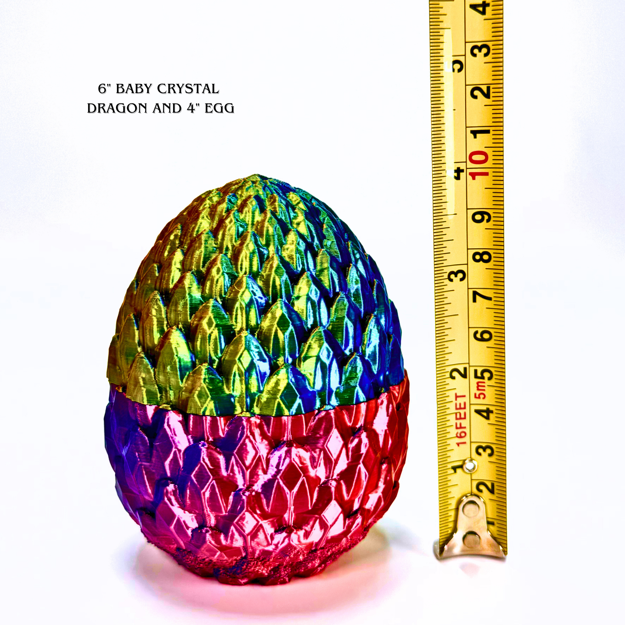 6IN Baby Crystal Dragon & 4IN Crystal Egg - Crystal Dragons - Dragon Fidgets