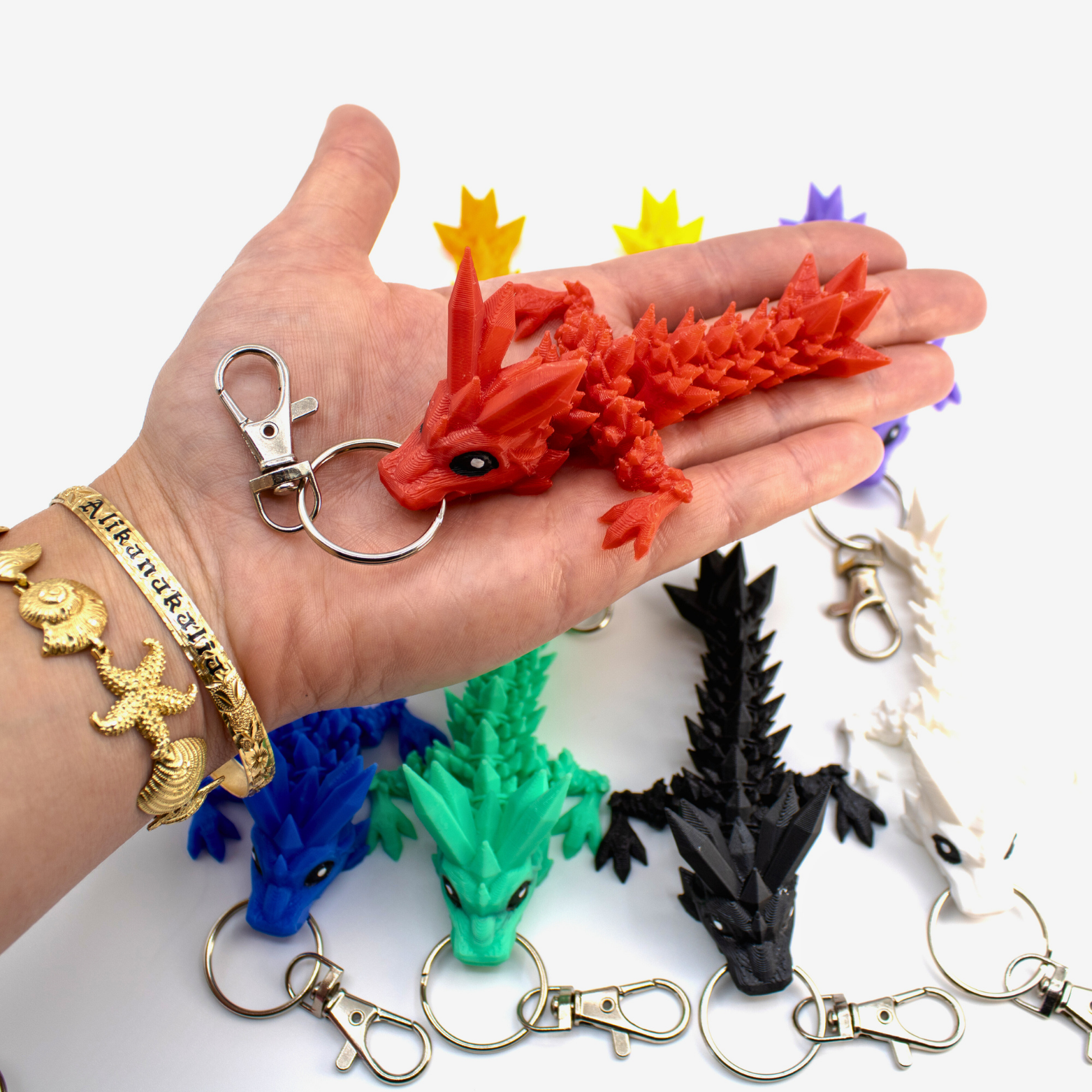 4.5IN Crystal Dragon Keychain & Egg - Crystal Dragons - Dragon Fidgets