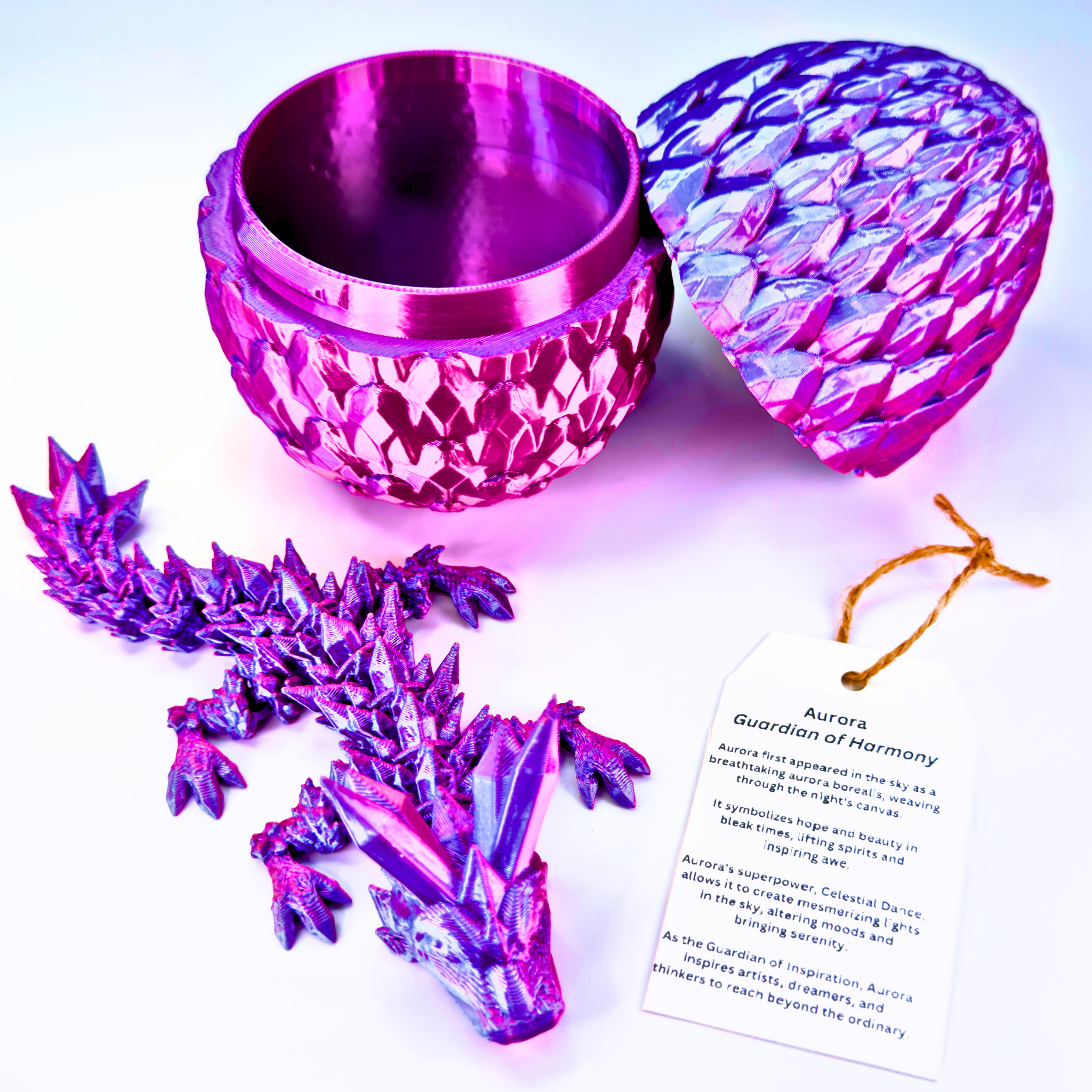 6IN Baby Crystal Dragon & 4IN Crystal Egg - Crystal Dragons - Dragon Fidgets