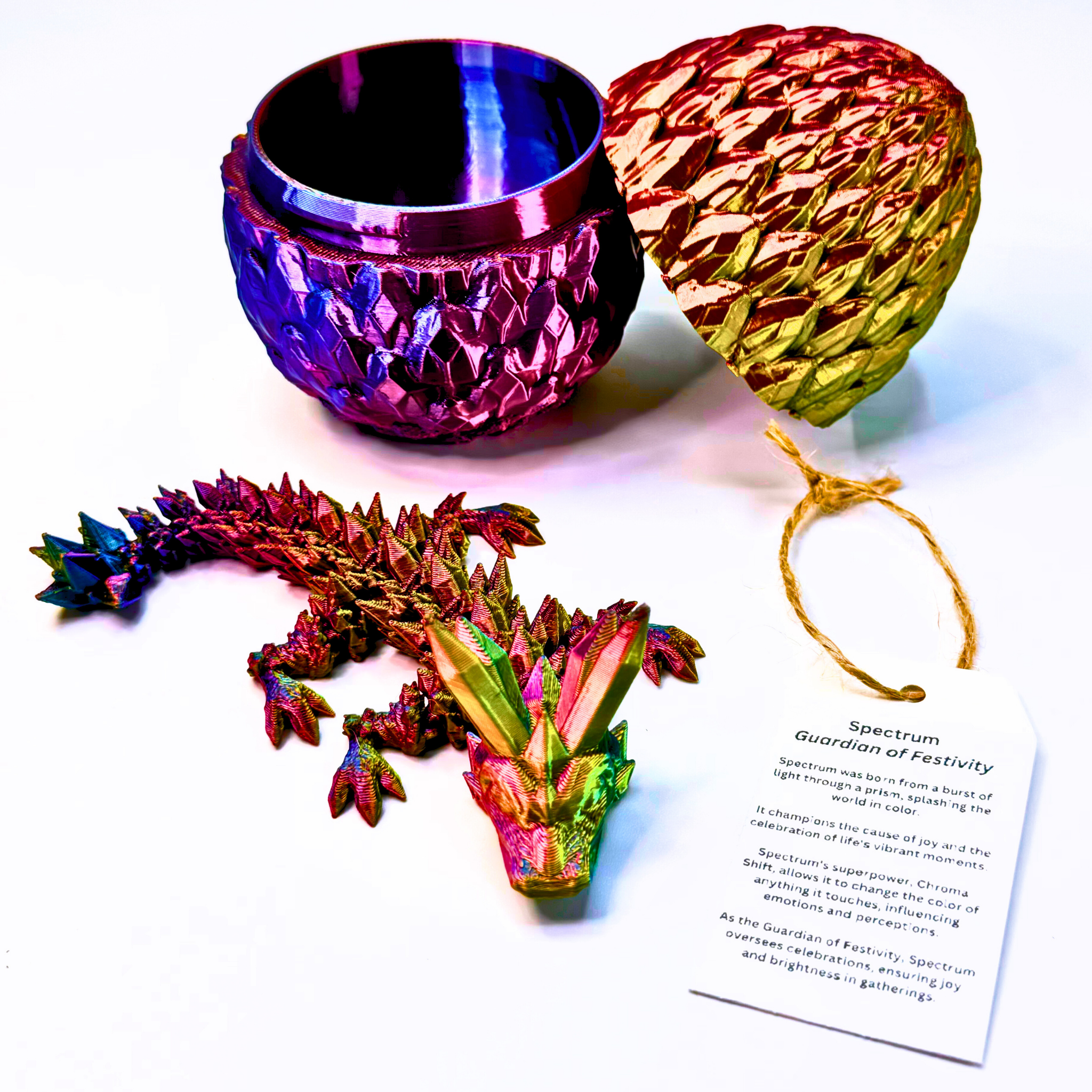 6IN Baby Crystal Dragon & 4IN Crystal Egg - Crystal Dragons - Dragon Fidgets