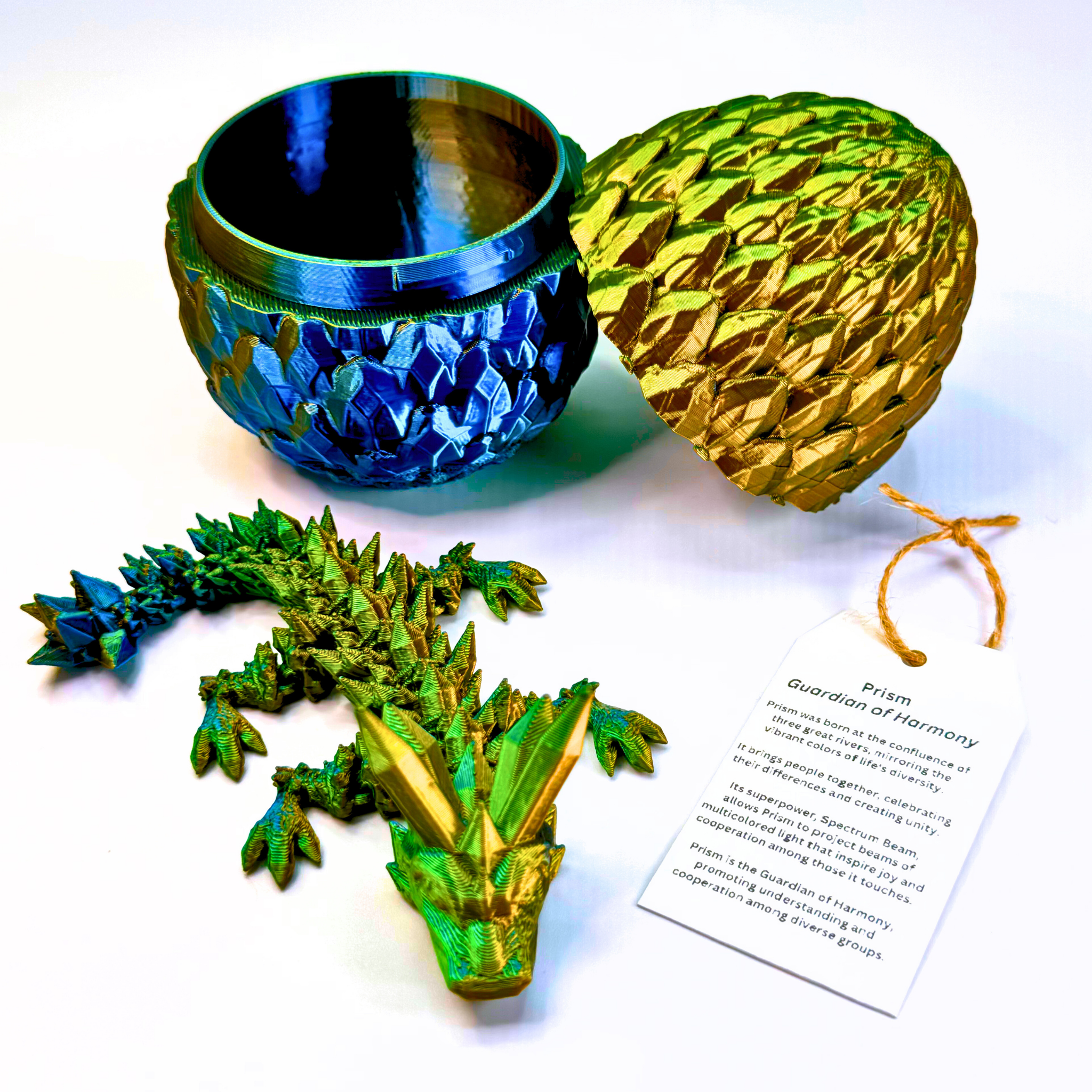 6IN Baby Crystal Dragon & 4IN Crystal Egg - Crystal Dragons - Dragon Fidgets