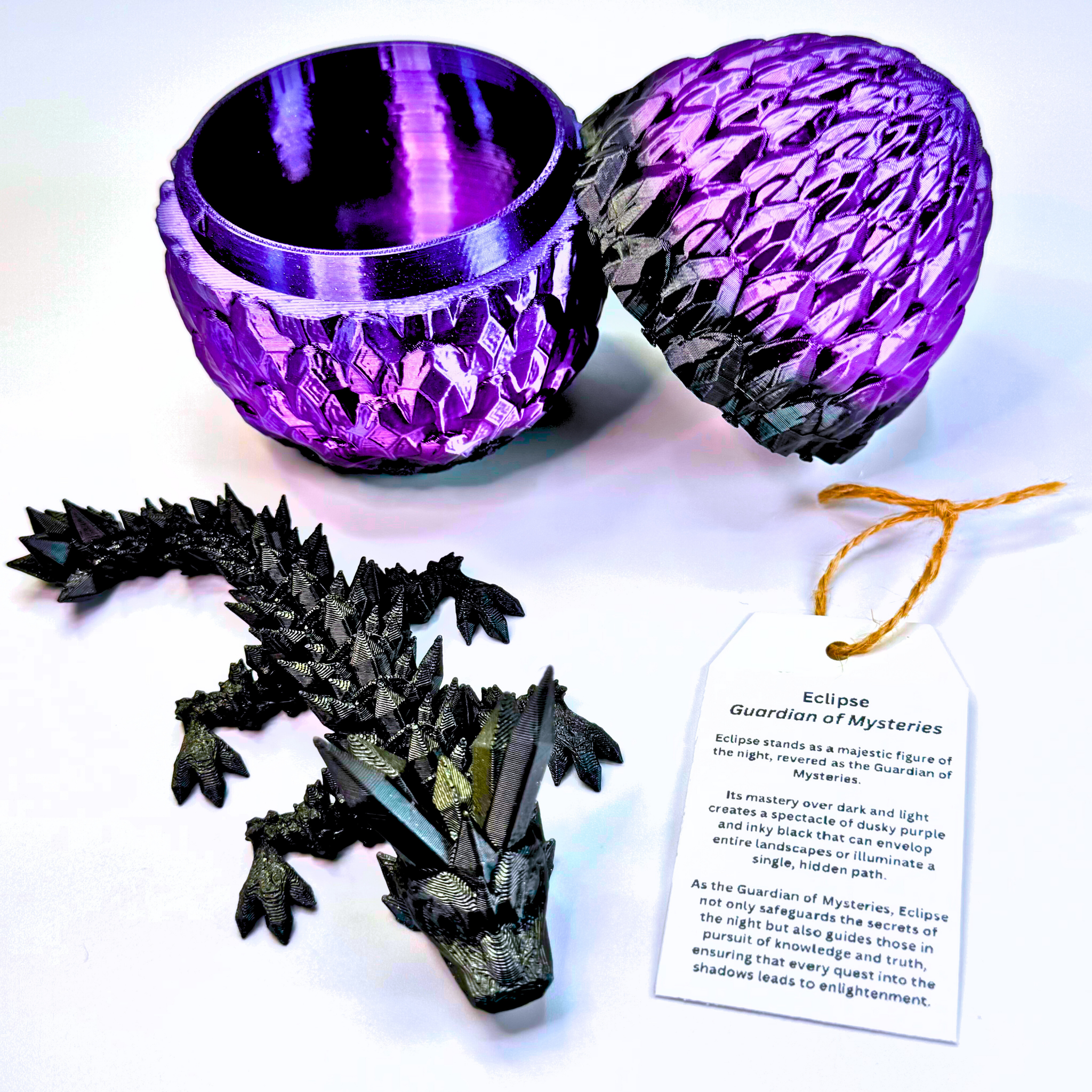 6IN Baby Crystal Dragon & 4IN Crystal Egg - Crystal Dragons - Dragon Fidgets