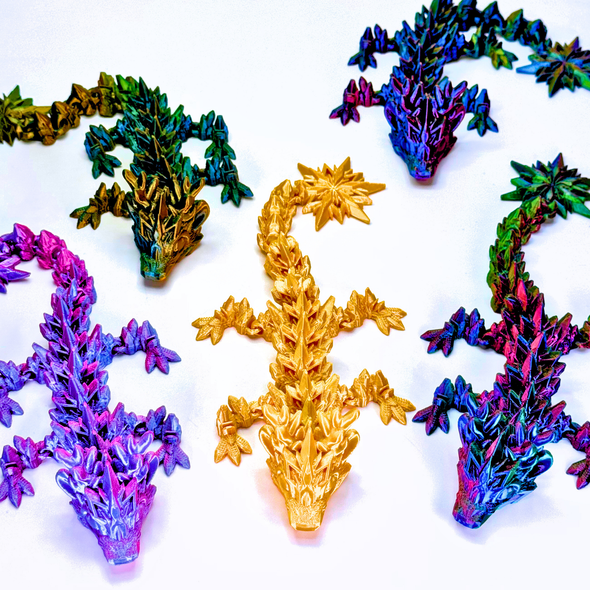 9" Reindeer Snowflake Winter Dragon - Winter Dragons - Dragon Fidgets