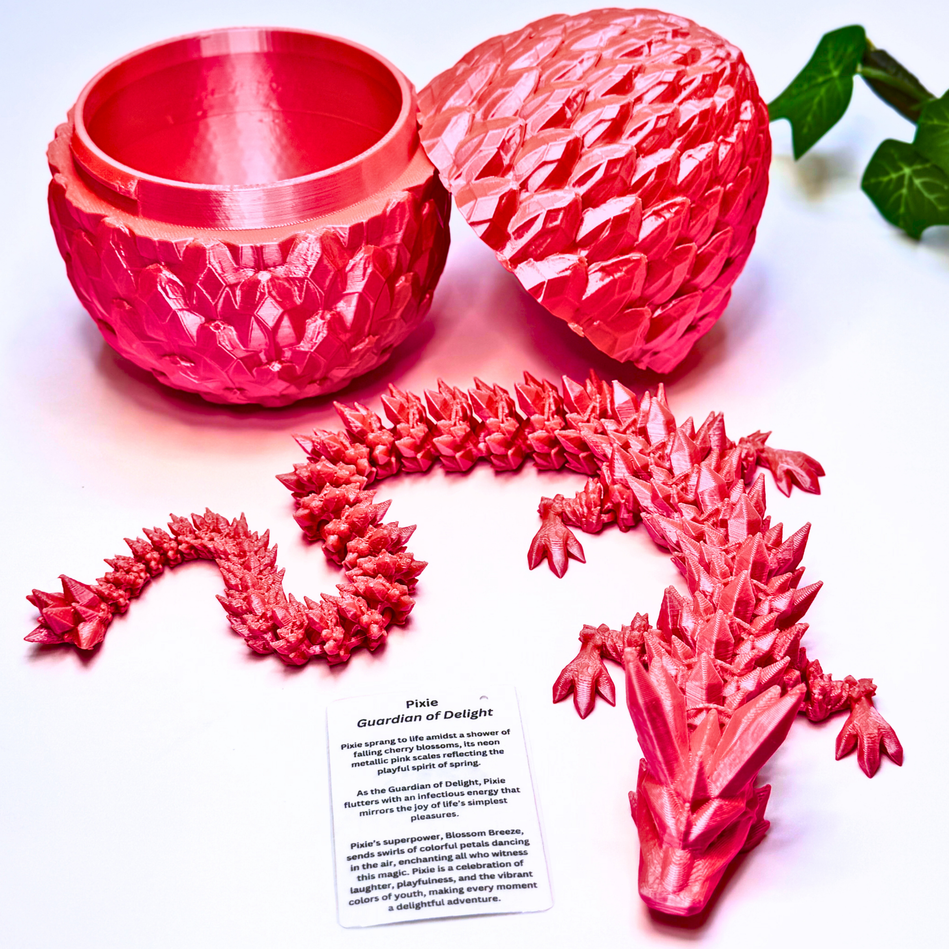 17IN Crystal Dragon & 6IN Crystal Egg - Crystal Dragons - Dragon Fidgets