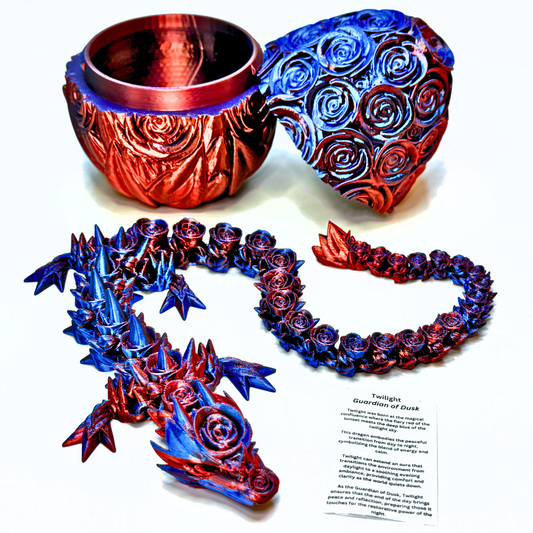 20IN Rose Dragon & 6IN Rose Egg - Rose Dragons - Dragon Fidgets