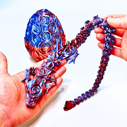 20IN Rose Dragon & 6IN Rose Egg - Rose Dragons - Dragon Fidgets
