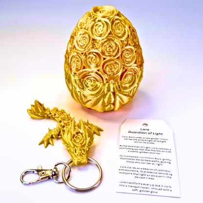 3.5IN Tadling Rose Dragon keychain & 3.5IN Rose Egg