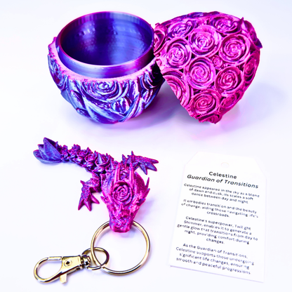 3.5IN Tadling Rose Dragon keychain & 3.5IN Rose Egg