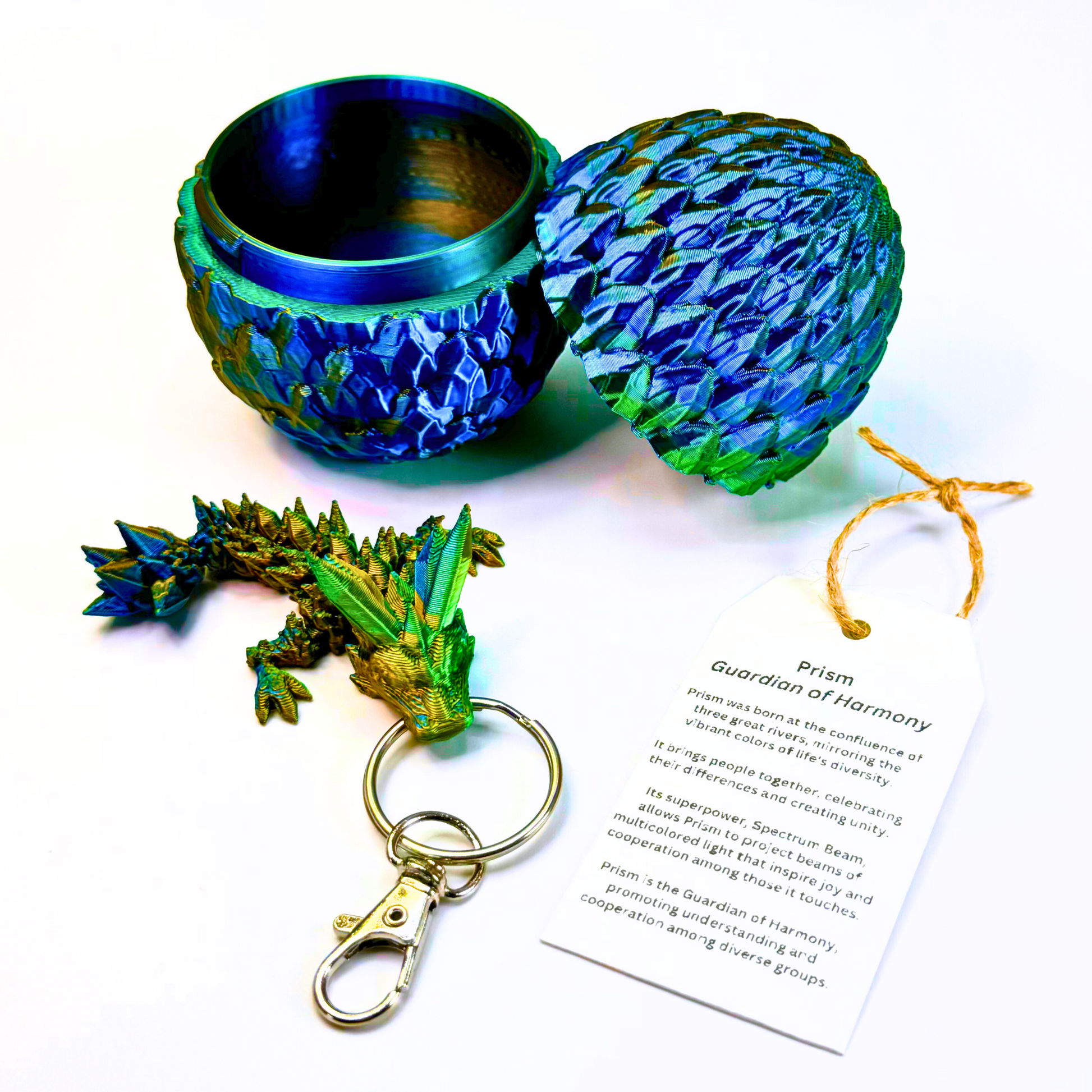 3.5IN Tadling Crystal Dragon Keychain & 3.5IN Crystal Egg - Crystal Dragons - Dragon Fidgets
