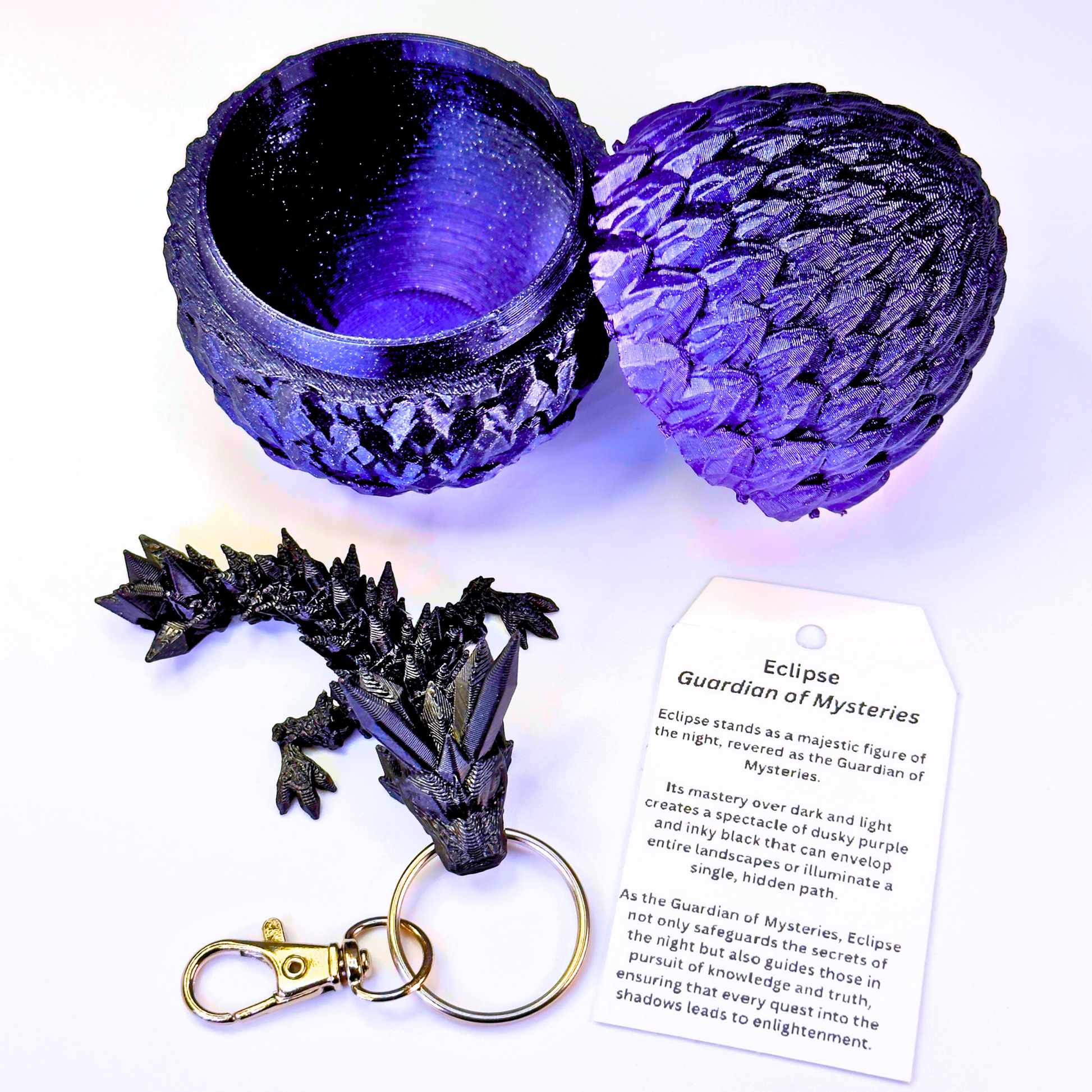 3.5IN Tadling Crystal Dragon Keychain & 3.5IN Crystal Egg - Crystal Dragons - Dragon Fidgets