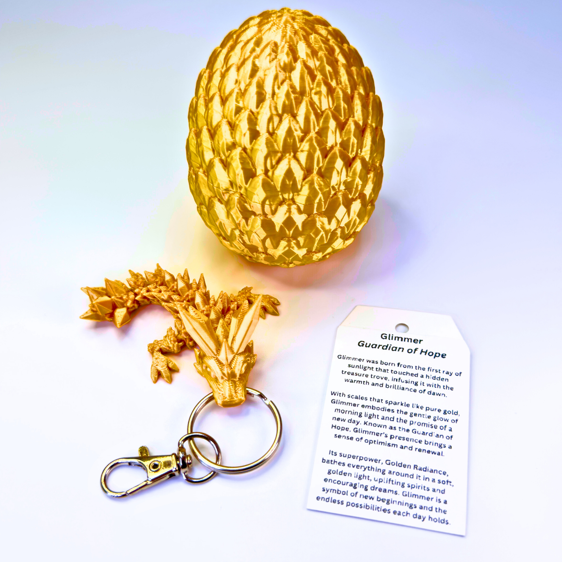 3.5IN Tadling Crystal Dragon Keychain & 3.5IN Crystal Egg - Crystal Dragons - Dragon Fidgets