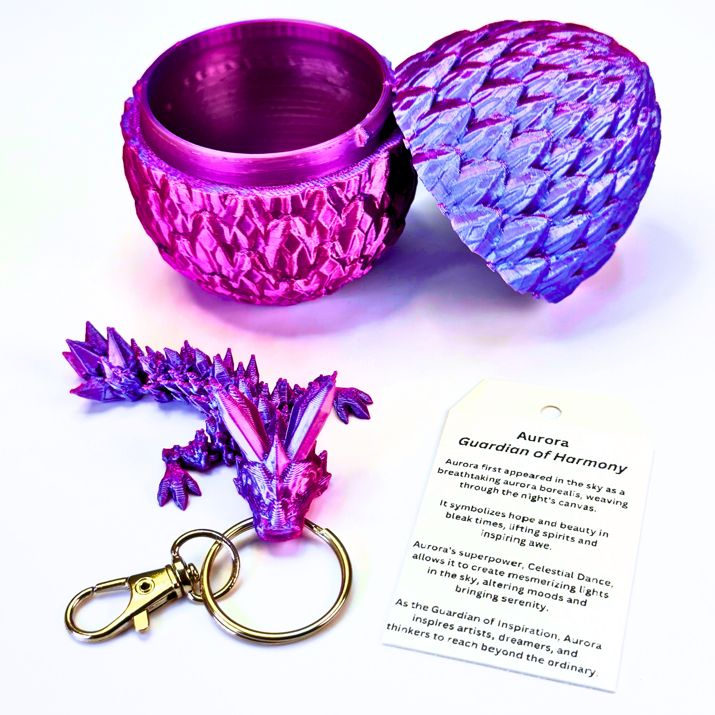 3.5IN Tadling Crystal Dragon Keychain & 3.5IN Crystal Egg