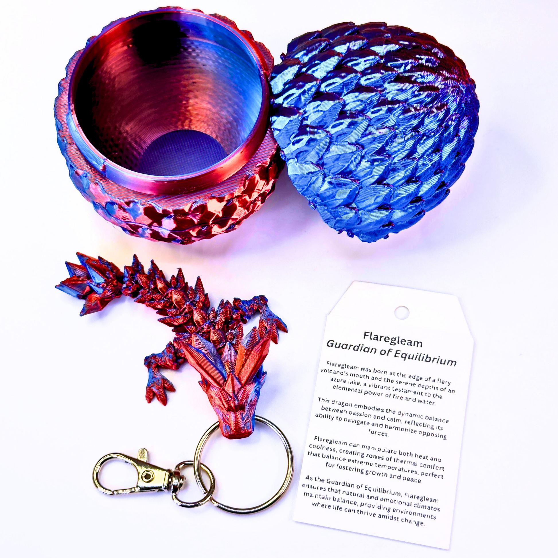 3.5IN Tadling Crystal Dragon Keychain & 3.5IN Crystal Egg - Crystal Dragons - Dragon Fidgets