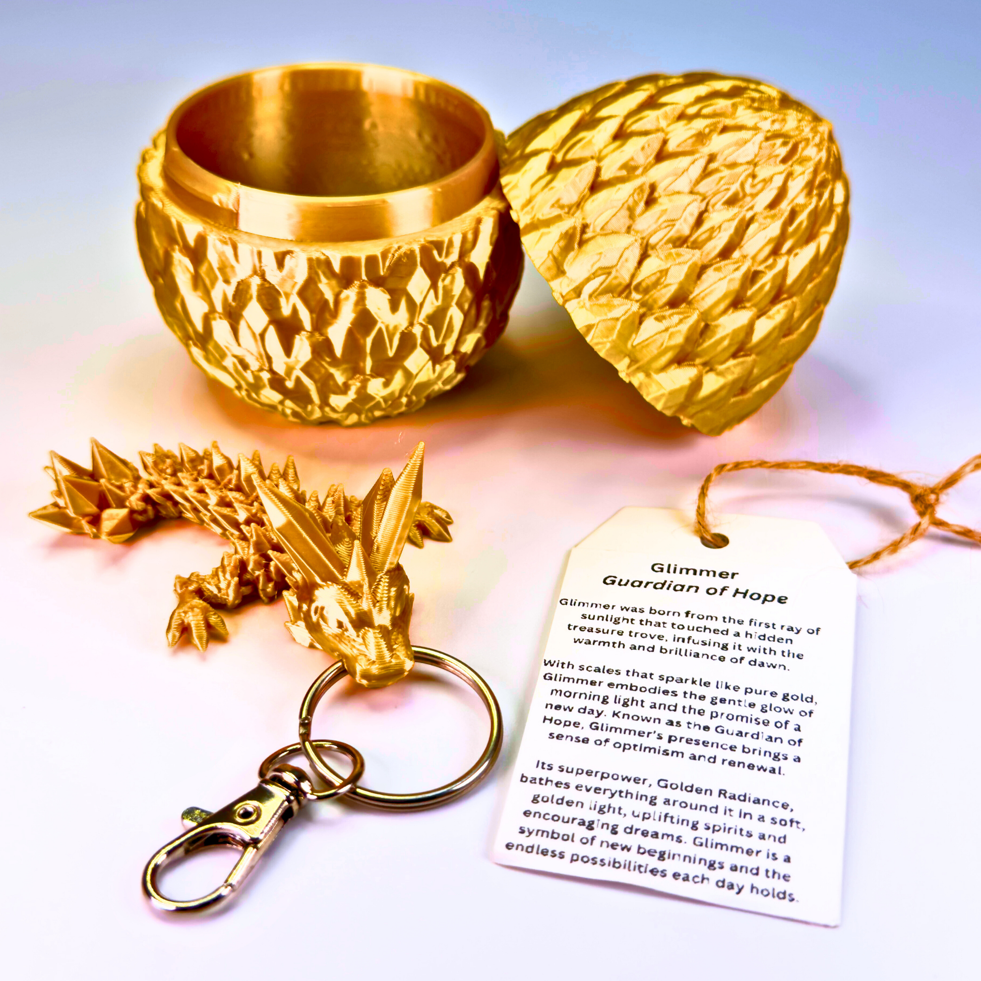 3.5IN Tadling Crystal Dragon Keychain & 3.5IN Crystal Egg - Crystal Dragons - Dragon Fidgets