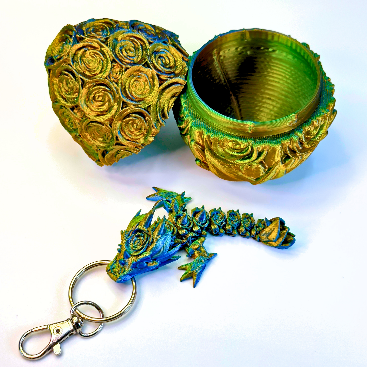 3.5IN Tadling Rose Dragon keychain & Rose Egg - Rose Dragons - Dragon Fidgets
