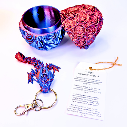 3.5IN Tadling Rose Dragon keychain & 3.5IN Rose Egg