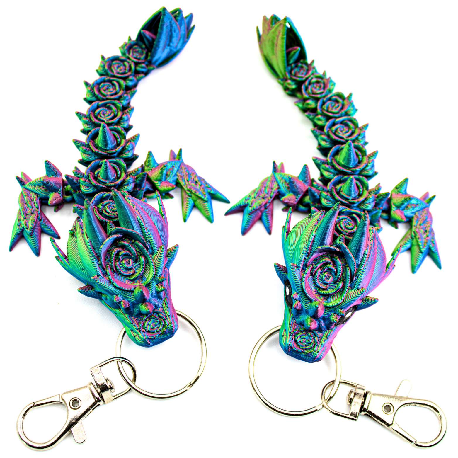 Rose Dragon Fidget Keychain - keychain - Dragon Fidgets