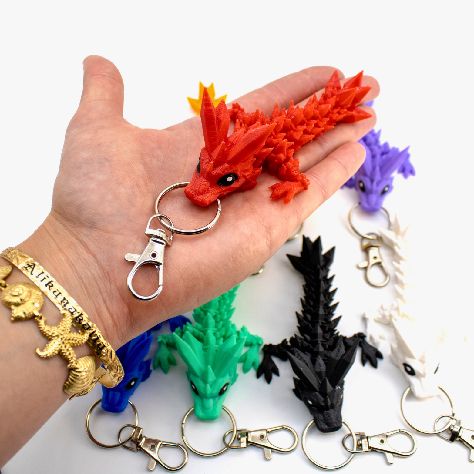 Crystal Dragon Fidget Keychain - keychain - Dragon Fidgets