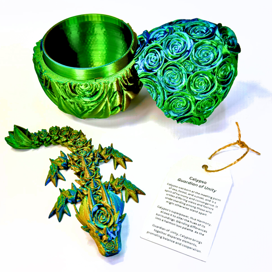 6IN Baby Rose Dragon & 4IN Rose Egg - Rose Dragons - Dragon Fidgets