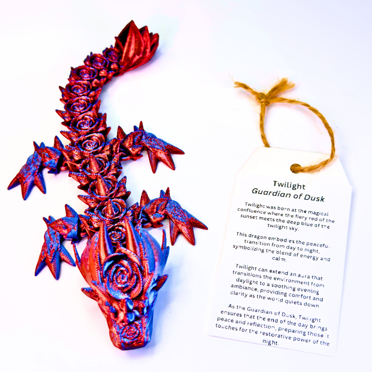 6IN Baby Rose Dragon & 4IN Rose Egg - Rose Dragons - Dragon Fidgets