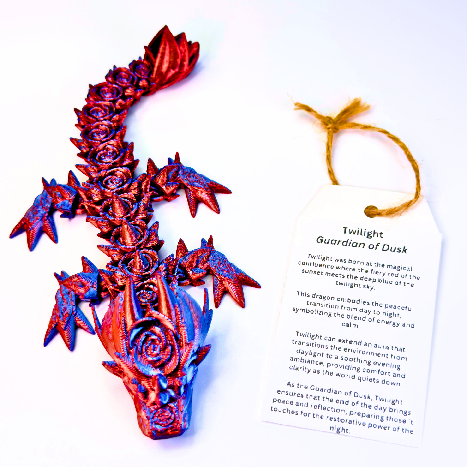 6IN Baby Rose Dragon & 4IN Rose Egg - Rose Dragons - Dragon Fidgets