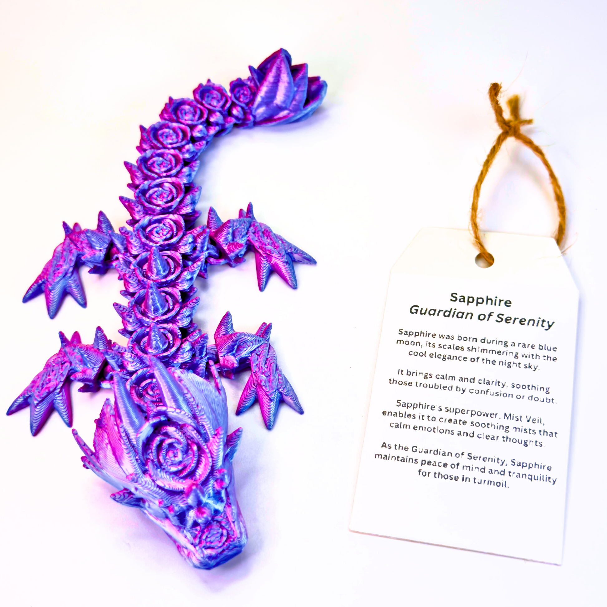 6IN Baby Rose Dragon & 4IN Rose Egg - Rose Dragons - Dragon Fidgets