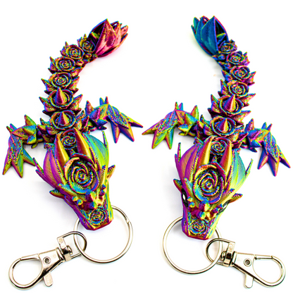 Rose Dragon Fidget Keychain - keychain - Dragon Fidgets